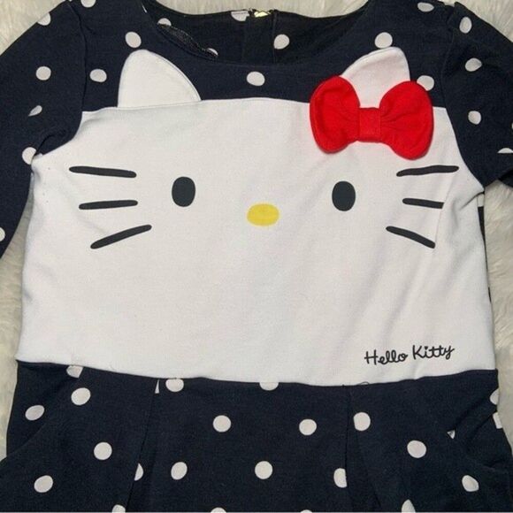 Sz 6 - 8 Y H&M Sanrio Hello Kitty Black & White Polka Dot Dress - Picture 7 of 7